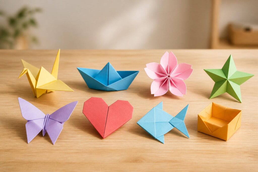 découvrez 8 modèles d'origami faciles pour débutants, parfaits pour apprendre les bases de cet art japonais du pliage de papier en toute simplicité.