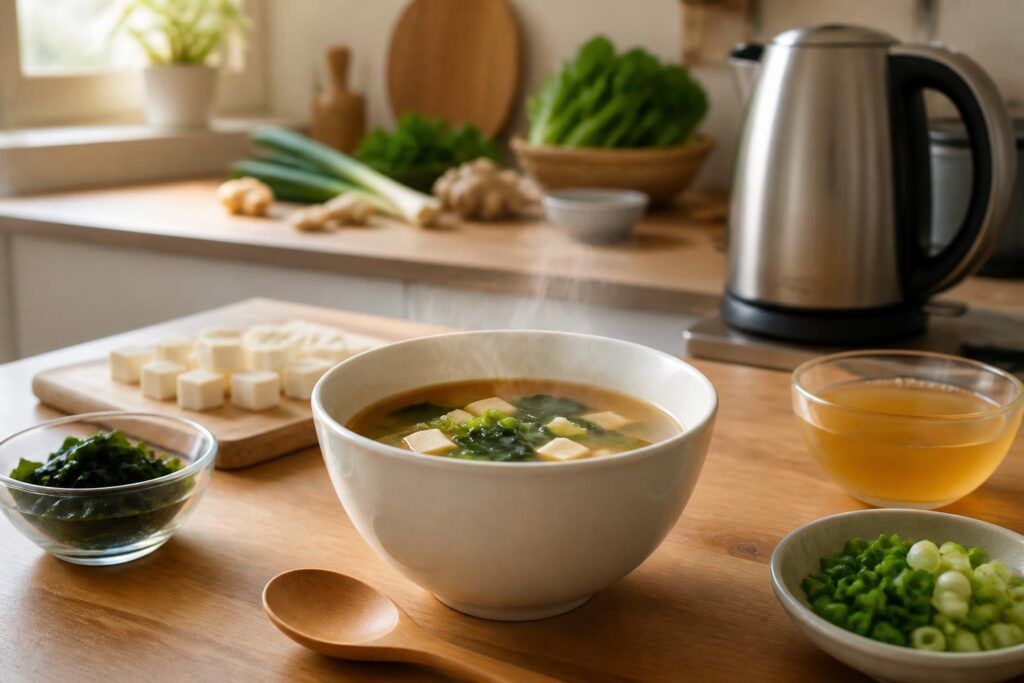 découvrez notre recette express de soupe miso, idéale pour un petit-déjeuner sain et rapide en seulement 5 minutes.